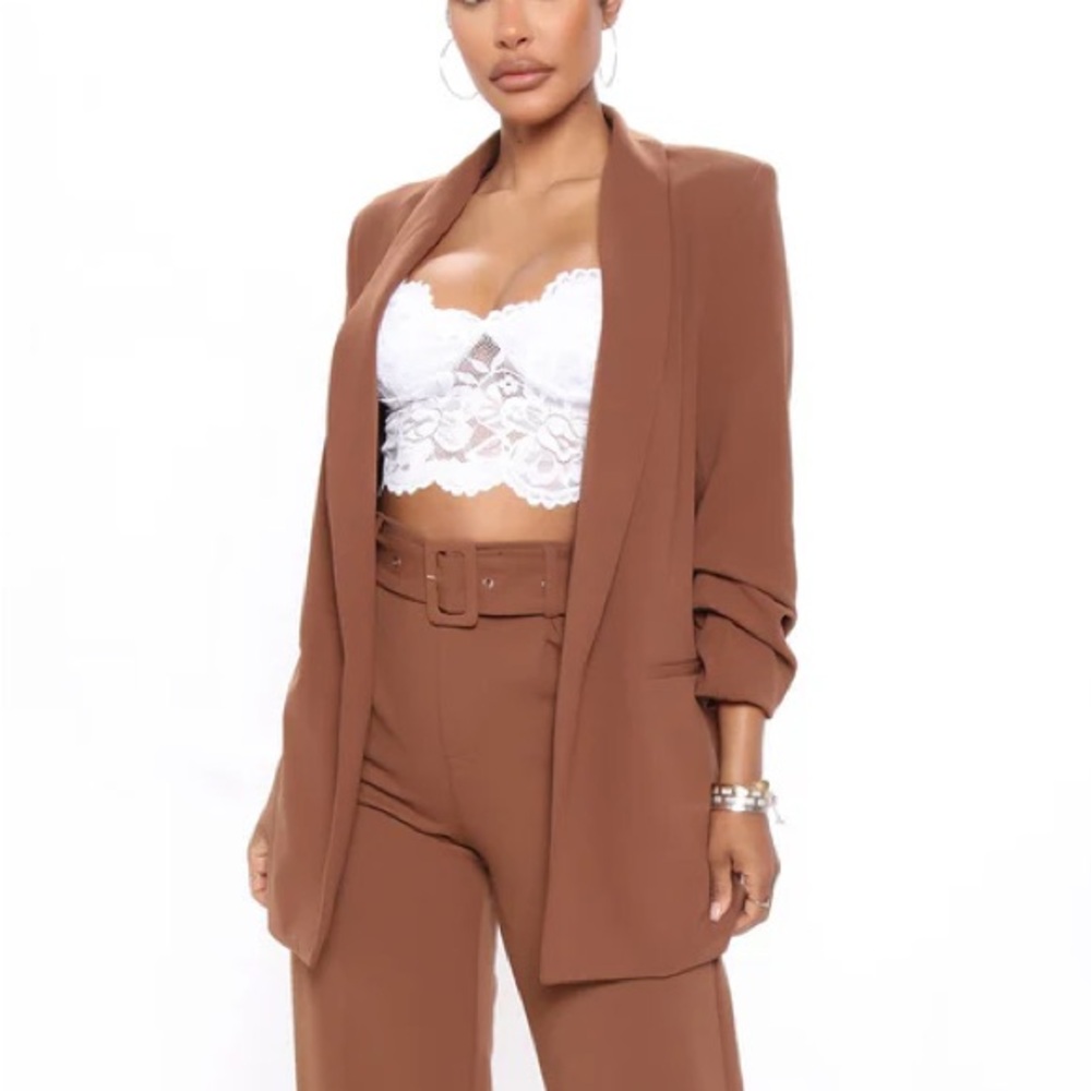 Elegant Brown Women's Blazer